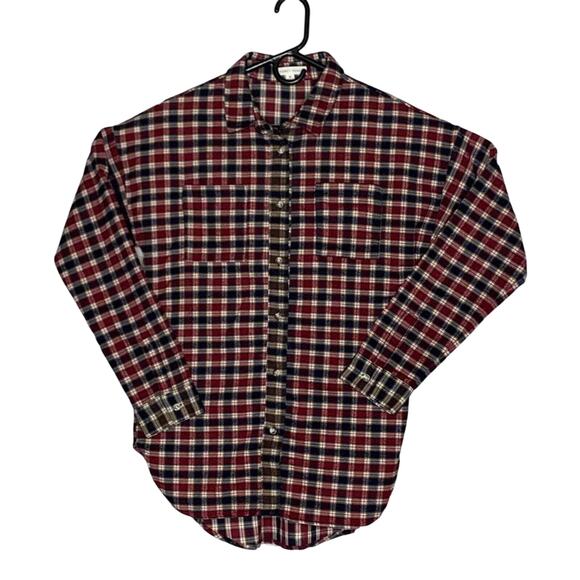 Honey Punch Tops - Honey Punch Shirt Womens Medium Red Black Plaid Button Up Long Sleeve Flannel